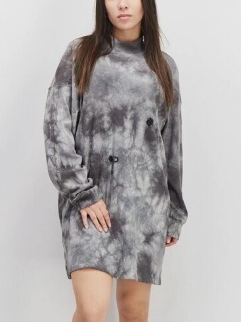 NWT Forever 21 Gray Tie-Dye Mini Sweater Dress